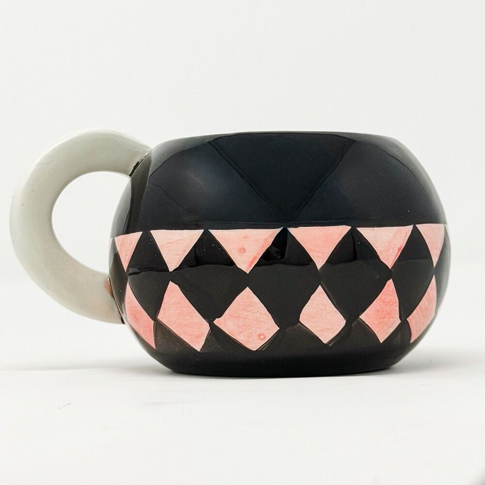 Johanna Parker Carnival Cottage Laughing Luna Moon Man Ceramic Mug Pink Black - Picture 4 of 7